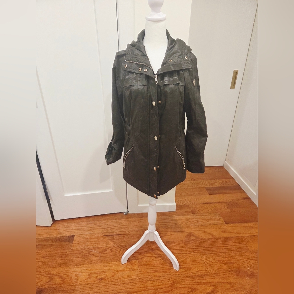 GUEES Women's Dark Army Green  Hooded Utility Jacket Size Small